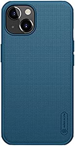 Nillkin Case for Apple iPhone 13 (6.1" Inch) Super Frosted Shield Pro Hard Back Soft Border (PC + TPU) Shock Absorb Cover Raised Bezel Camera Protect PC Without Logo Cut Blue