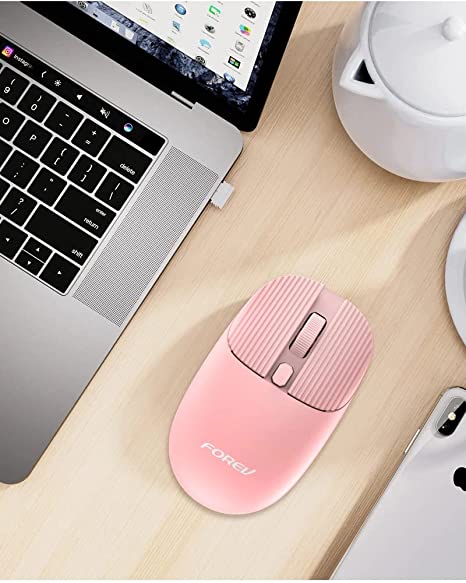 FV-198 2.4GHZ HighEnd Wireless Mouse With USB Nano Receiver Charming design | Pink