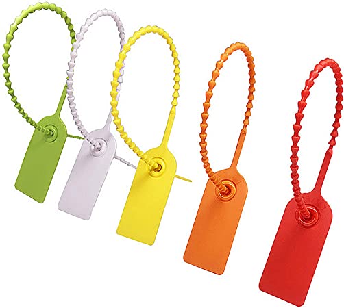 Gurxi Multicolored Cable Tie Plastic Cable Ties Tags Strong Cable Ties Tags Multicolor Security Seals Plastic Cable Tie Labels for Clothing Shoes Bags Logistics Transport 100 Pieces (Various Colors)