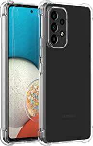 Cresee Compatible with Samsung Galaxy A53 5G Case, Crystal Clear Cover with Reinforced Corner Bumper Slim Fit Shockproof Flexible TPU Phone Case for Galaxy A53 5G - Transparent