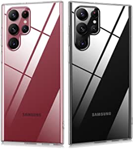 2022 Crystal Clear Samsung Galaxy S22 Ultra Case, [Anti-Yellow] [8X Armor-Level Shockproof] Soft Slim Transparent Protective TPU Back Designed for Samsung S22 Ultra 5G Case 6.8'' - Diamond Clear