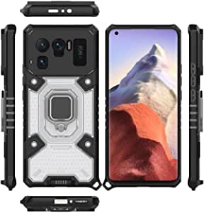 Xiaomi Mi 11 Ultra, Premium quality Case - Original New All-in-One Case from GrabMobily - Dual Protection Shockproof Case With Original Short Lanyard - Transparent & Black