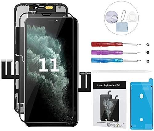 BeeFix Fit iPhone 11 Screen Replacement(6.1 Inch),LCD Touch Screen Display Digitizer Assembly Repair Kits with Screen Protector for Model A2111, A2223, A2221