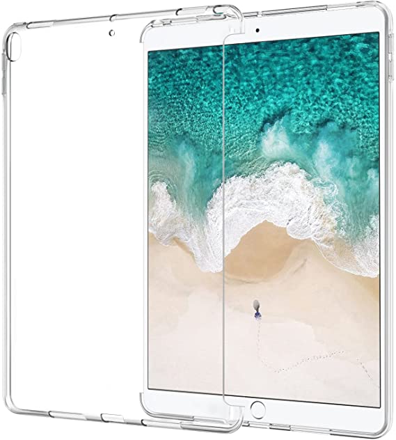 ATiC Case Fit New iPad Air (3rd Generation) 10.5" 2019/iPad Pro 10.5 2017, Premium Soft Transparent TPU Rubber Back Cover Skin Flexible Bumper, Crystal Clear(Compatible with Official Smart keyboard)