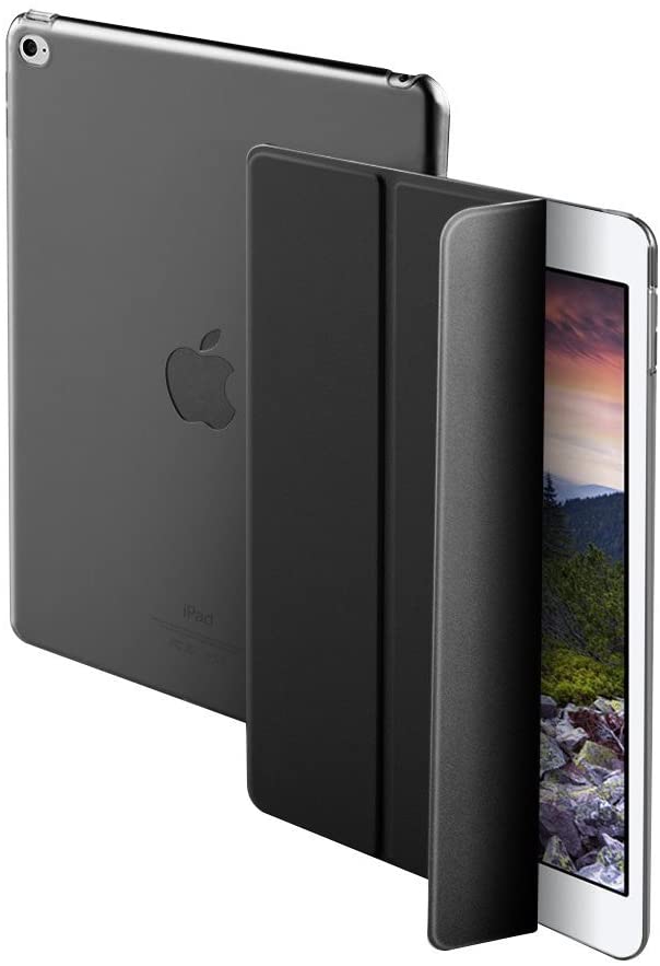 PU Leather Translucent Back Smart Case Cover For Apple iPad Air 1(Black)