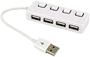 USB Hubs - High quality 2018 New Adapter 4 Port USB 2.0 with ON/OFF Switch Compact Usb Muti Hub Adapter Expansion Splitter l0816#3 (WH)