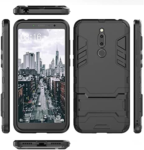Case Compatible with Meizu M6T - Iron Man Rugged Shockproof Kickstand Cover - Heavy Duty Armor Cover - Ultra Premium quality Case From GrabMobily - Black