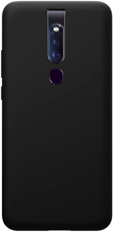 Case Compatible with Oppo F11 Pro Liquid Silicone Case Shockproof Soft TPU Slim Back Cover (Black)