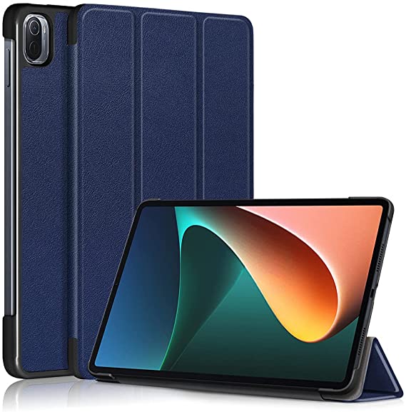 Tablet Case for Xiaomi Mi Pad 5 / Mi Pad 5 Pro （11inch）2021 Folding PU Leather Smart Cover With Wake Sleep (blue)