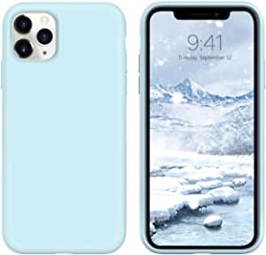 iPhone 11 Pro Max Case GUAGUA Liquid Silicone Soft Gel Rubber Slim Lightweight Microfiber Lining Cushion Cover Shockproof Protective Phone Case for iPhone 11 Pro Max 6.5-inch 2019 Fog Blue