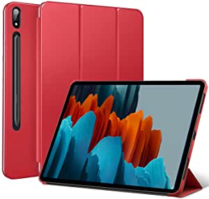 Smart Case Compatible with Samsung Galaxy Galaxy Tab S8 11 inch 2022 (SM-X700/SM-X706)/ S7 2020 (SM-T870/T875) Smart Case Flip Cover Leather Case Soft TPU Back And Trifold Stand With/Sleep _ Red