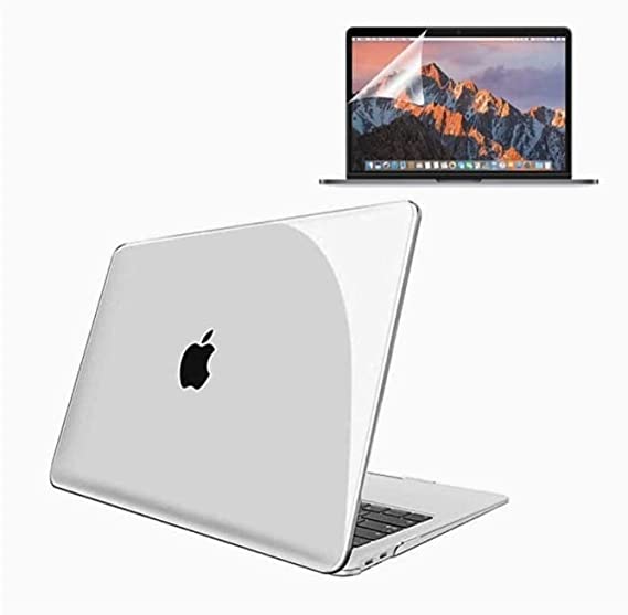 For MacBook Pro 13 inch Case 2019 2018 2017 2016 Release A2159 A1989 A1706 A1708, Plastic Hard Shell Cover & Screen Protector Compatible with MacBook Pro 13 with/Without Touch Bar, Transpirant