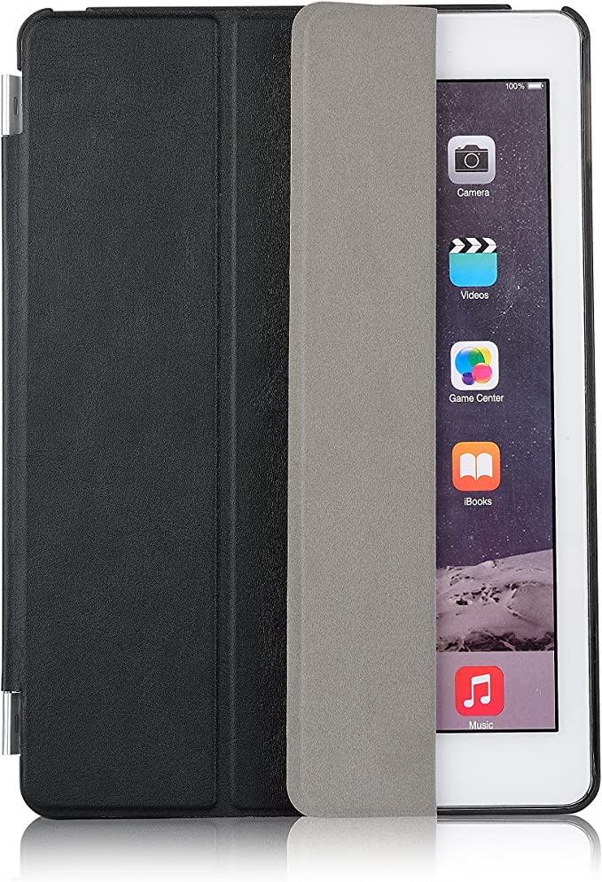 iXCC Ultra Slim Trifold Apple iPad Air 2 Smart Case with Hard PC Back and Built-in Magnet for Auto Sleep/Wake Function - Black