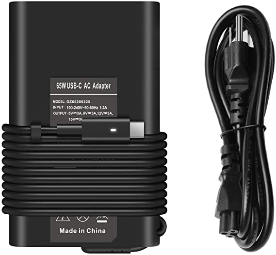 65W 45W USB C LA45NM150 LA45NM121 Charger for Dell Chromebook Latitude 3500 3400 3100 3300 5300 5400 5500 7200 7300 7400 5190 2-in-1 XPS 13 9350 9360 9365 9370 9380 Adapter