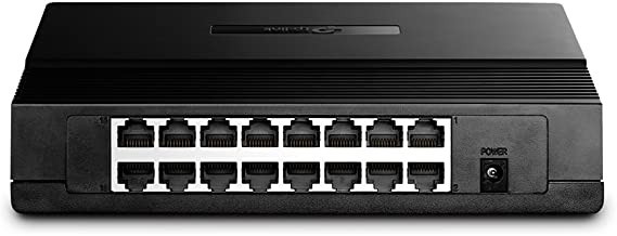 TP-Link 16 Port 10/100Mbps Fast Ethernet Switch | Desktop or Wall-Mounting | Plastic Case Ethernet Splitter | Unshielded Network Switch | Plug and Play | Fanless Quiet | Unmanaged (TL-SF1016D)