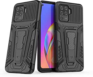 Compatible Case For Oppo A94 4G, Chariot Pattern Anti-Slip, Shock Absorption, Embedded Kickstand Cover For Oppo A94 4G - Black