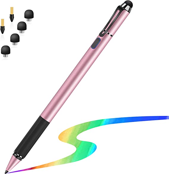 Stylus for iPad with Palm Rejection, MEKO Active Pencil Compatible with (2018-2020) Apple iPad Pro (11/12.9 Inch),iPad 6th/7th/8th Gen/Mini 5th Gen/Air 3rd/4th Gen for Precise Drawing (Rose Gold)
