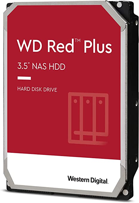 Western Digital 4TB WD Red Plus NAS Internal Hard Drive HDD - 5400 RPM, SATA 6 Gb/s, CMR, 128 MB Cache, 3.5" -WD40EFZX