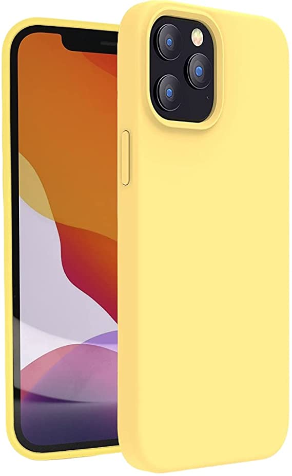 N.N Compatible for iPhone 13 Pro max Soft, Thin, Liquid Silicone case 6.7’’inch 2021 Bumper has Shockproof  Gel Rubber for Extra Phone Protection (Yellow)
