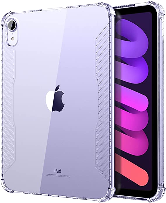 TiMOVO Case for New iPad Mini 6th Generation, iPad Mini 6 Case(8.3-inch, 2021), [Support Touch ID & Apple Pencil Charging] Slim Translucent Clear TPU Protective Shell with Air Cushion - Clear