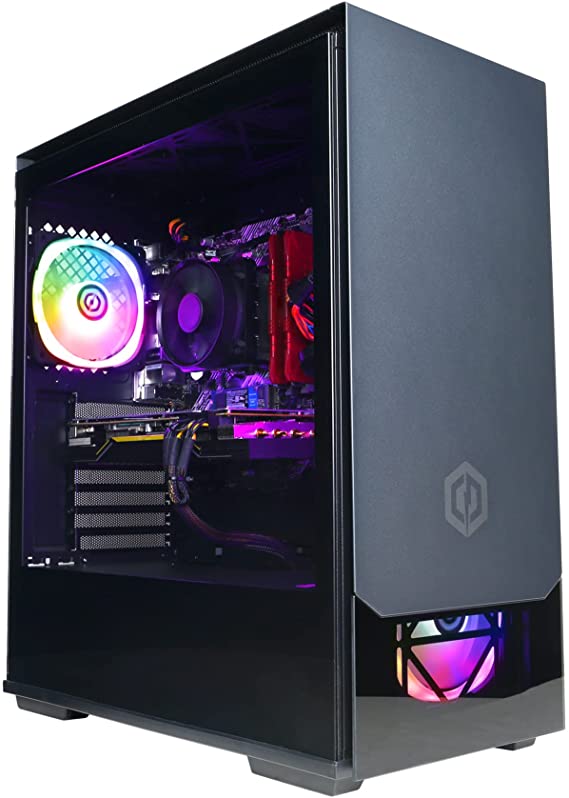 CyberpowerPC Wyvern Gaming PC - Intel Core i5-10400F, Nvidia RTX 3060 12GB, 16GB RAM, 240GB SSD, 1TB HDD, 550W 80+ PSU, Wi-Fi, Windows 10, 220T Black