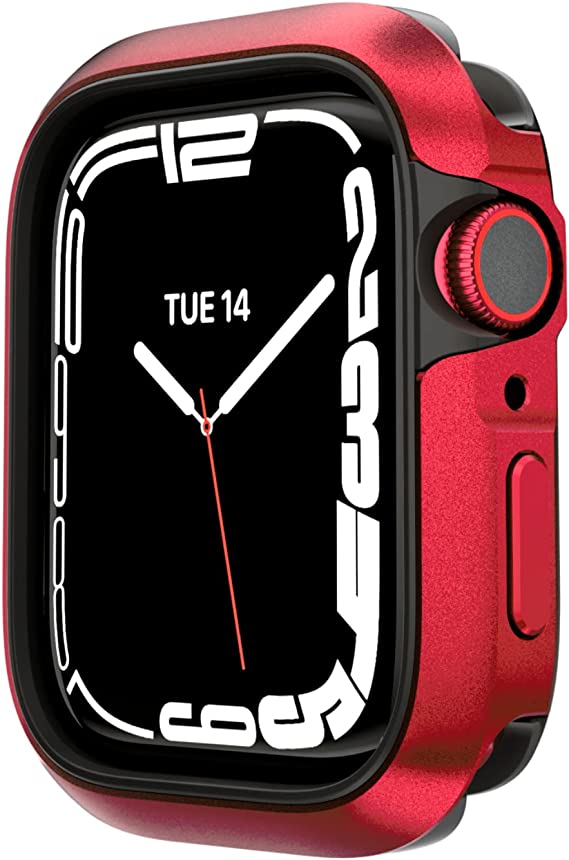 SwitchEasy Aviation Aluminum-Alloy Case for Apple Watch 7 45mm - Apple Watch Case Series 7, Military-Grade Protection 45mm iWatch Case, Odyssey - Red