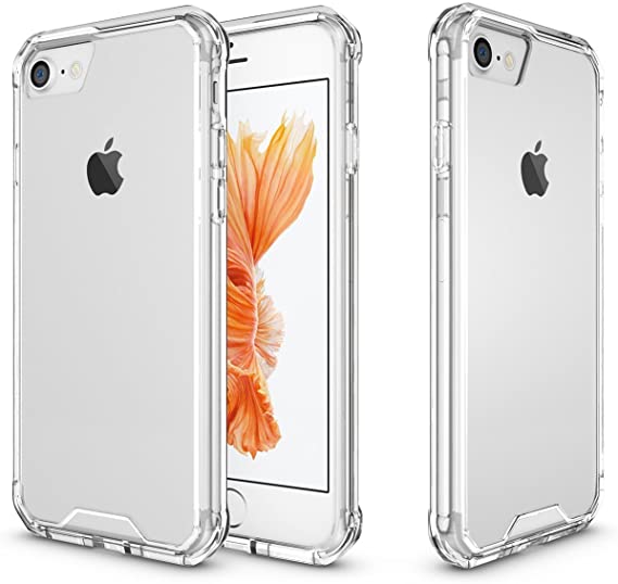 Baobeir iPhone 8 Case, iPhone 7 Case, [Shock Absorption] [Ultra Slim Thin] Anti-Scratch Shockproof Cover Clear Back Panel TPU Bumper Slim Case for Apple iPhone 8 / iPhone 7 4.7 Inches (Clear)