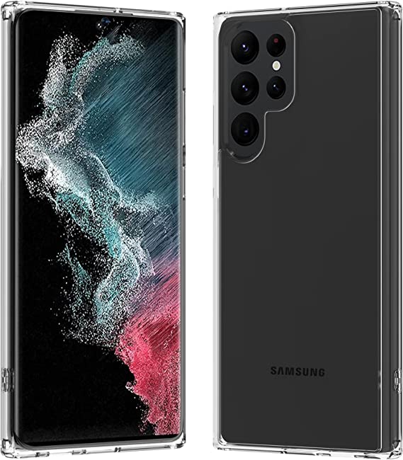 VAKS for Samsung Galaxy S22 Ultra Clear Case,Transparent Slim Thin Phone Back Cover with 4 Shock-Absorbing Corners for Samsung Galaxy S22 Ultra(6.8 inch,2022),Crystal Clear