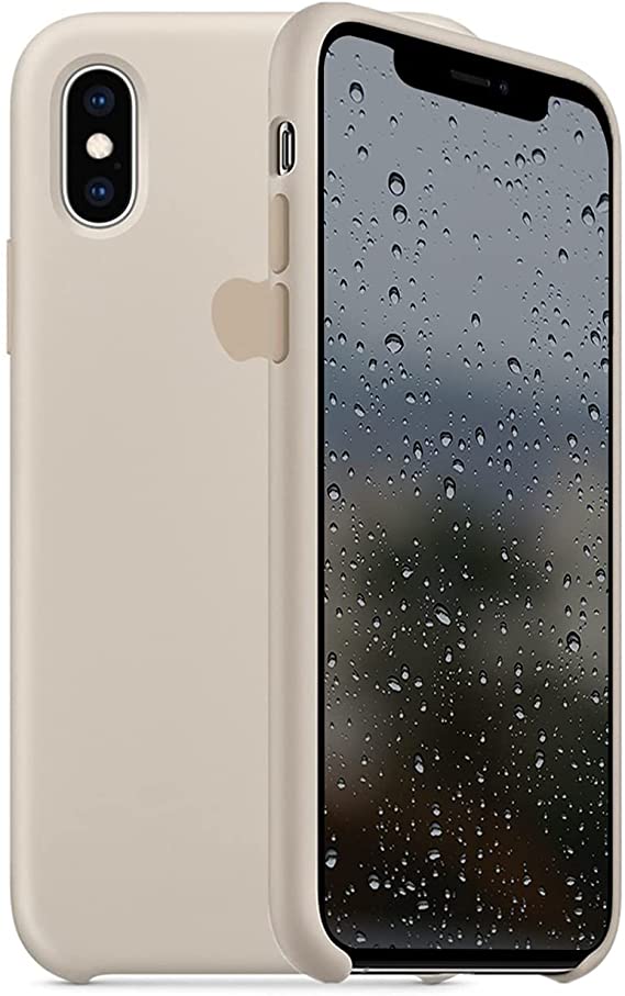 ZBRO Case Compatible for iPhone Xs Max, Liquid Silicone Case Non-Slip and Drop-Proof Skin-Friendly Simple Style Compatible with iPhone Xs Max 6.5 inch (Stone)
