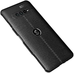 Xiaomi Black Shark 4, Premium quality Case From GrabMobily -, Leather Pattern Shockproof Cover Durable Ultra Thin Carbon Fiber Brushed Protection Case -Slip-Resistant - Original New Case - Black