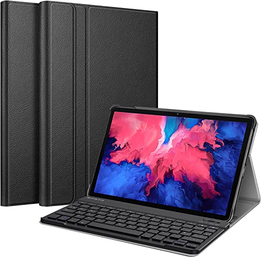 FINTIE Keyboard Case for Lenovo Tab P11 11" (TB-J606F/TB-J606L), Slim Stand Cover with Magnetically Detachable Wireless Bluetooth Keyboard (UK Version), Black