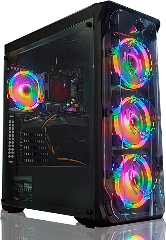 DASEEN Gaming Computer PC Desktop – Intel Core 11th Gen i5-11400F 2.6GHz, NVIDIA GeForce GTX1650 4GB, 8GB DDR4-2666 RAM, 500GB SSD, Windows 10
