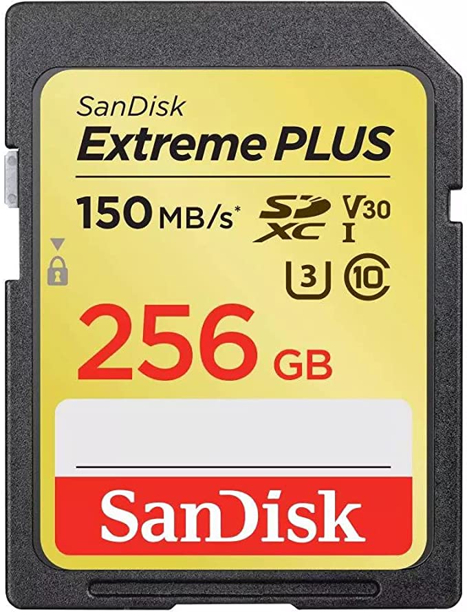 SanDisk 256GB Extreme Plus SDXC UHS-I Card - C10, U3, V30, 4K UHD, SD Card - SDSDXW5-256G-AT61N