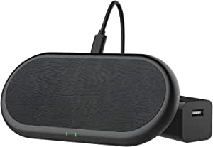 Yootech Dual Wireless Charger,[Full Coverage Charging Area] 5 Coils 20W Max Wireless Charging Pad, Compatible with iPhone 12/12 Mini/12 Pro Max/SE 2020/11 Pro Max,Galaxy S21/S20/S10,AirPods Pro