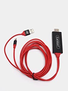 Lightning to HDMI Cable 4K, Earldom HDMI Cable for iPhone / iPad All iOS Devices and TV Monitor Projector Plug and Play iPhone Lightning to HDMI Adapter Converter 1080P 2 Meters [No APP Needed]
