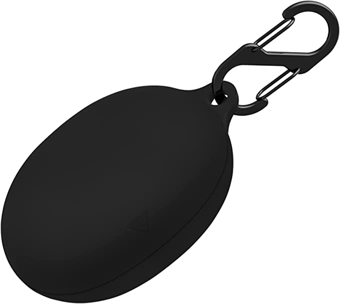 Geiomoo Silicone Case Compatible with Anker Soundcore Liberty 3 Pro, Portable Carrying Cover with Carabiner (Black)
