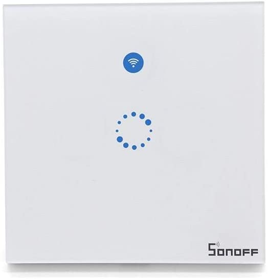 Sonoff Wifi Touch Wall Switch One Way Type UK (1 Gang) Wifi LED Touch Timer Switch Glass Panel Controller Light Switch Remote Control Via APP