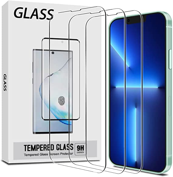 JEHOO Compatible with iPhone 13 Pro Max Screen Protector,3 PACK for iPhone 13 Pro Max 6.7 inch Tempered Glass Screen Protector,9H Hardness, Case Friendly