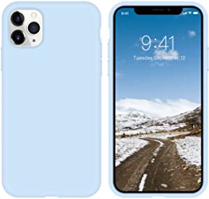 iPhone 11 Pro Case Liquid Silicone Gel Rubber ZVastt Slim Phone Case Soft Anti-Scratch Durable Microfiber Lining Full Body Shockproof Protective Smooth Cover for iPhone 11 Pro 5.8 Inch, Light Blue