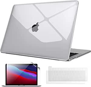 Fintie Case Compatible with MacBook Pro 13 2020-2016 A2338 M1 A2289 A2251 A2159 A1989, Ultra Thin Hard Shell Protective Snap Case + 2 Keyboard Covers + 1 Screen Protector Transparent