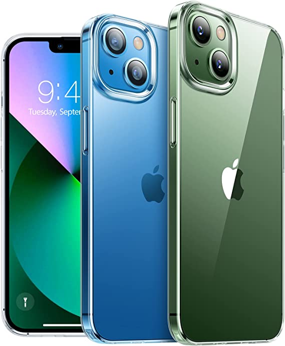 TORRAS Crystal Clear Compatible for iPhone 13 Case 6.1 inch, Non-Yellowing Slim Fit Ultra-Thin Soft Silicone Shockproof Compatible for iPhone 13 Phone Case 5G 2021 Released, Crystal Clear