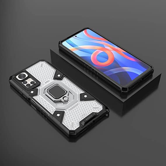 Xiaomi Redmi Note 11s, Case Original New All-in-One from GrabMobily - Premium quality Case - Dual Protection Shockproof Case With Original Short Lanyard - Transparent & Black