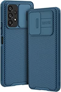 Guisessy for Samsung Galaxy A53 5G Case, Samsung A53 5G Case with Slide Camera Protector, for Galaxy A53 5G Shockproof Protective TPU Phone Case, Texture Design Cover Case for Galaxy A53 Case, Blue