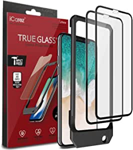 iCarez Tempered Glass Screen Protector for iPhone X iPhone XS 5.8-Inches, 2-Pack Full Coverage