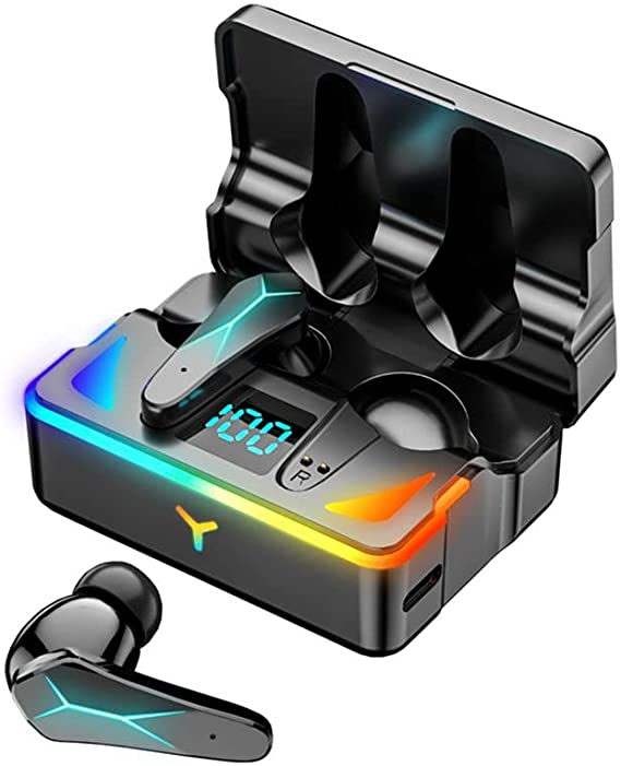 X7 Tws BT 5.1 Colorful Breathing Light Low Latency Gaming Wireless Earphones Headset Dual Mode HiFi Bass Game Earbuds