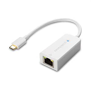 Cable Matters USB C to Ethernet Adapter (USB C to Gigabit Ethernet Adapter) in White - USB-C & Thunderbolt 3 Port Compatible for MacBook Pro, Dell XPS 13/15, HP Spectre x360, Surface Book 2 and More