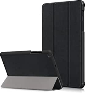 Case for Galaxy Tab A 8.0 Inch 2019 T290/T295/T297, Ultra Slim Lightweight Trifold Cover Stand Hard Shell Folio Case Compatible with Samsung Galaxy Tab A 8.0 2019 Release Tablet, Black