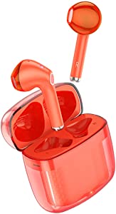 Hoco EW15 - Clear Explore Edition True Wireless Bluetooth Headset, Compatible with iPhone Samsung Xiaomi Huawei Oppo - Vibrant Orange