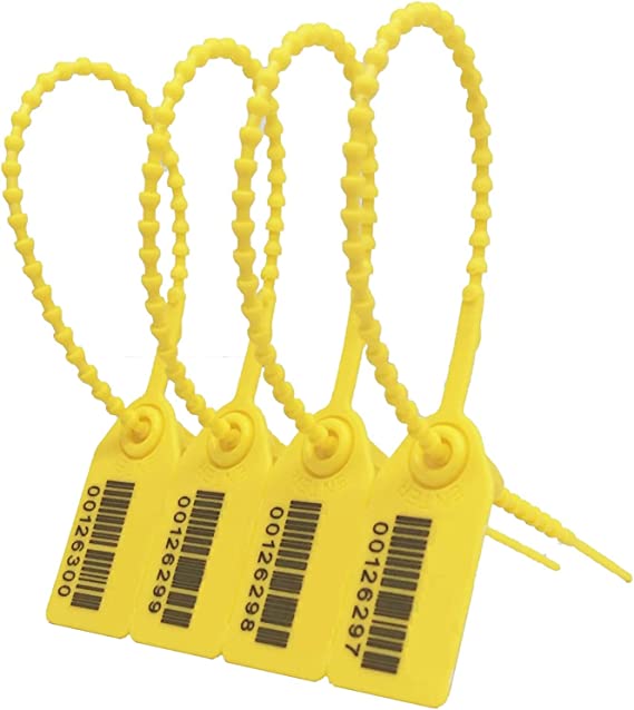 RAIBEX® Plastic Security Seal Container Seal Security Tags Disposable Self-Locking Zip Ties Pull Tight Tags for Fire Extinguisher Seal Trunk Box Seal Cash Box Cassettes Seal & Valves Seal (100 PCS)
