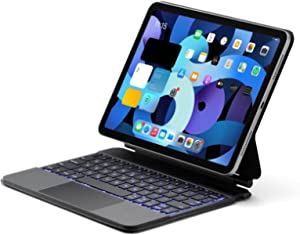 TENGFA جراب لوحة مفاتيح iPad Pro 11 مع لوحة تحكم ، نمط لوحة مفاتيح Magic ، متوافق مع قلم رصاص ولوحة تحكم ومفاتيح ذكية بإضاءة خلفية ، متوافق مع iPad Pro مقاس 11 بوصة من الجيل الأول/الثاني/الثالث